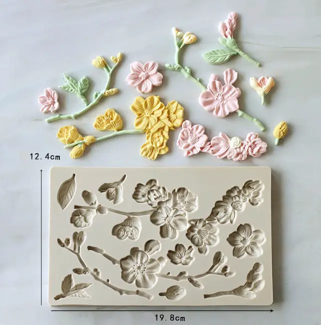 Peony Camellia Lily of The Orchid Daffodil Plum Fondant silicone mould