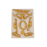 Vintage Scroll Baroque frame boarder theme silicone Mould