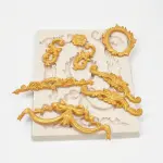 Vintage Scroll Baroque frame boarder theme silicone Mould