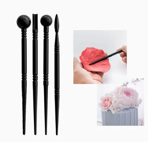 4pcs/set Baking Tools Useful Carving Pen Gadget Cake Decorating Tools Simple DIY Modeling Tools Flower Fondant Biscuit Cake Mold
