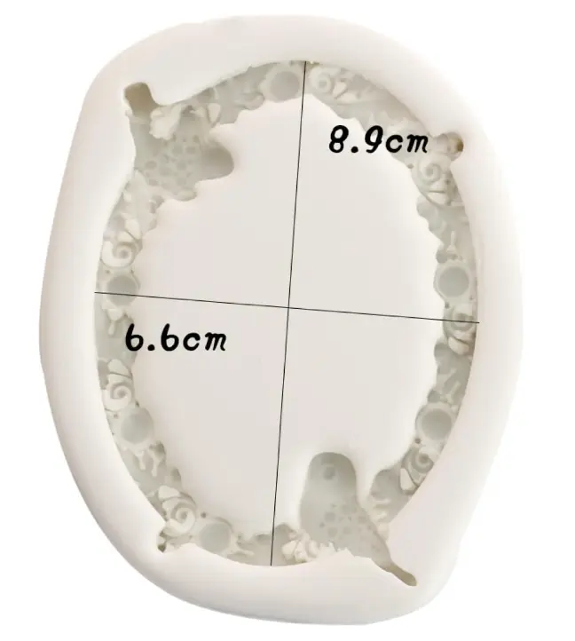 Oval frame with birds silicone mould