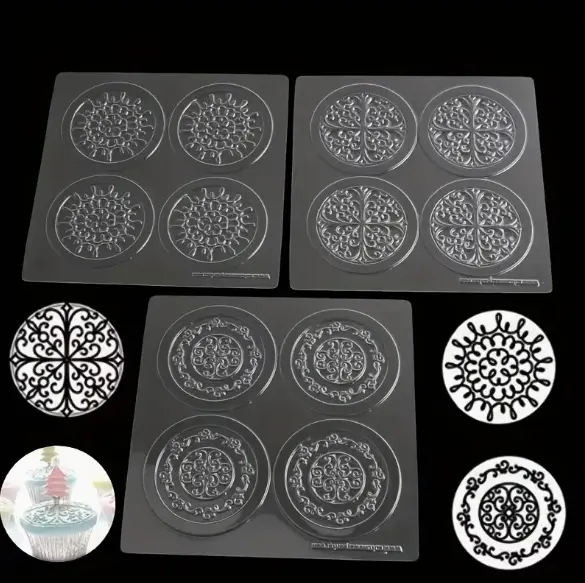 3pcs/set Baking cupcake Texture Fondant Embossing Impression sheet