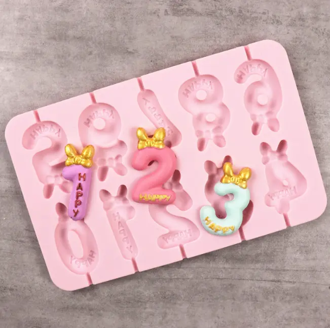 Silicone Number Silicone Mould for chocolate fondant popsicle