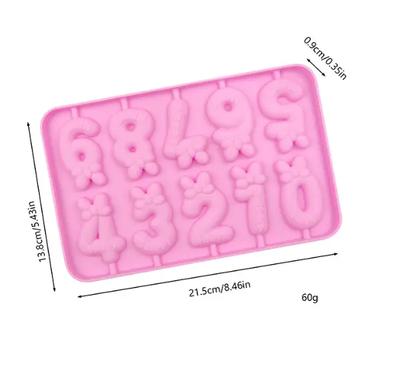 Silicone Number Silicone Mould for chocolate fondant popsicle