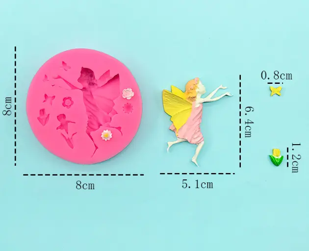 Flower fairy angel theme silicone mould