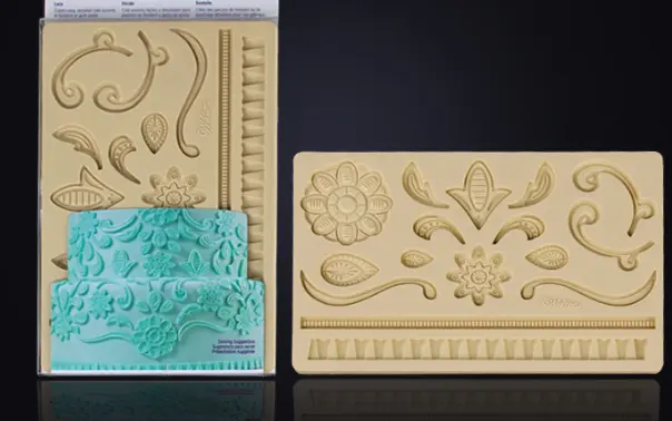 Lace flower boarder silicone Mould