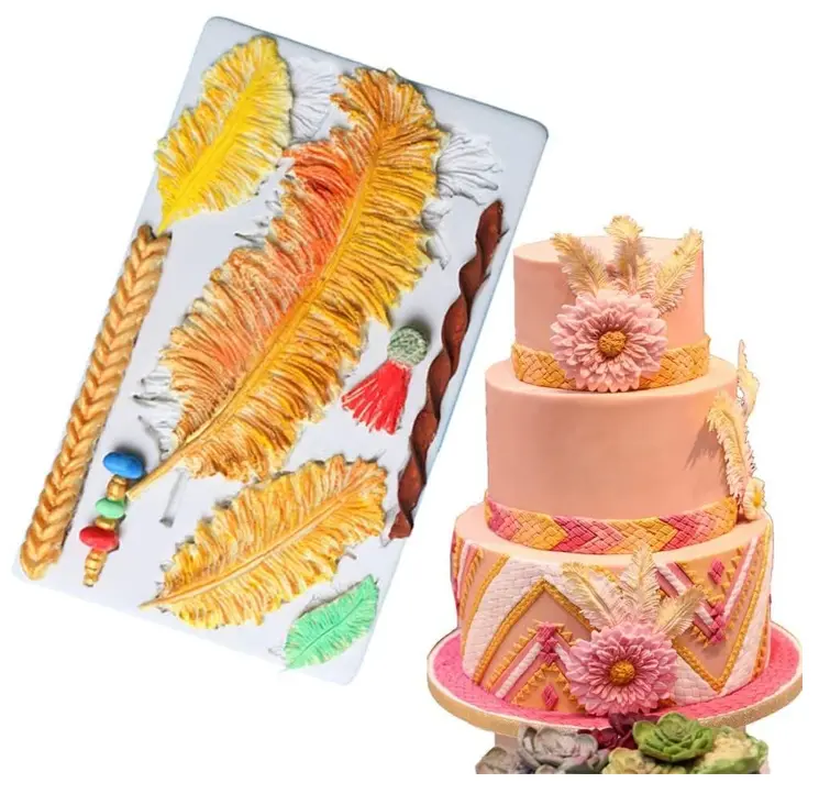 Large Feather and Ropes Silicone Mould