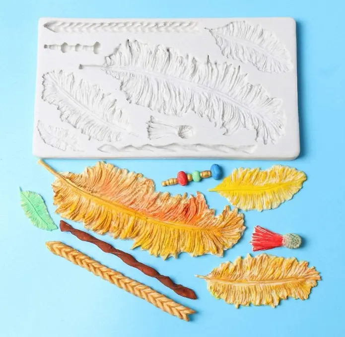Large Feather and Ropes Silicone Mould