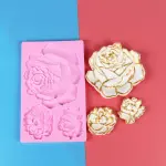 3 Cavity Large Rose Flower silicone Mould