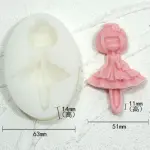 Ballet Girl with cute bow dress Silicone Mould