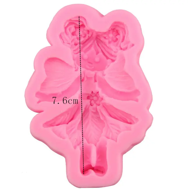 Cute Baby girl with angel wings Silicone Mould