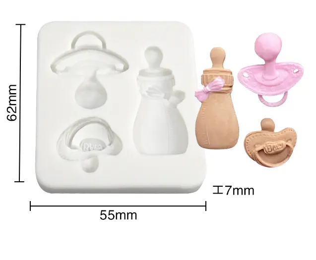 Baby shower baby bottle and nipple Silicone mould