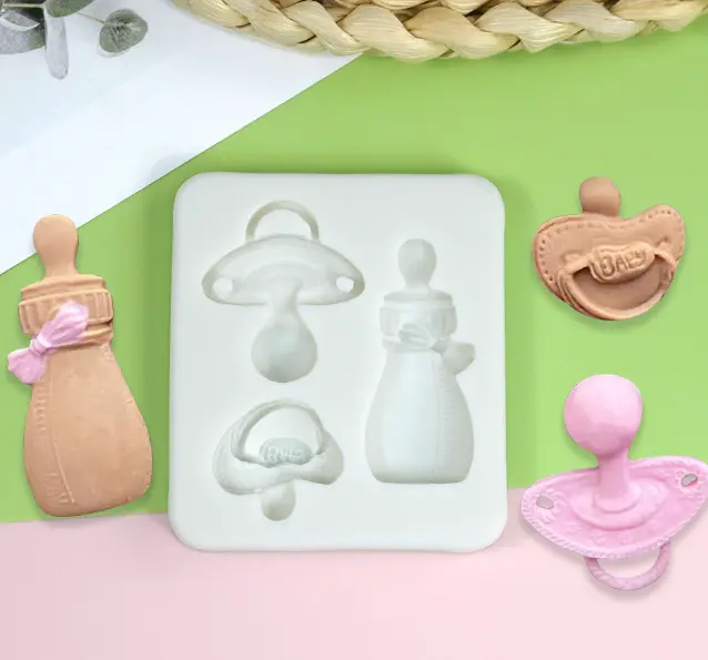 Baby shower baby bottle and nipple Silicone mould