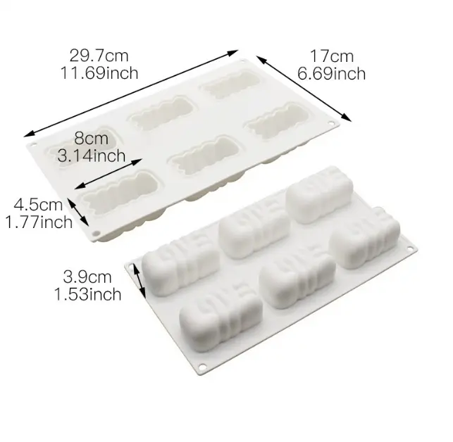 6 cavity Love Silicone Mould for mousse,baking,desserts etc