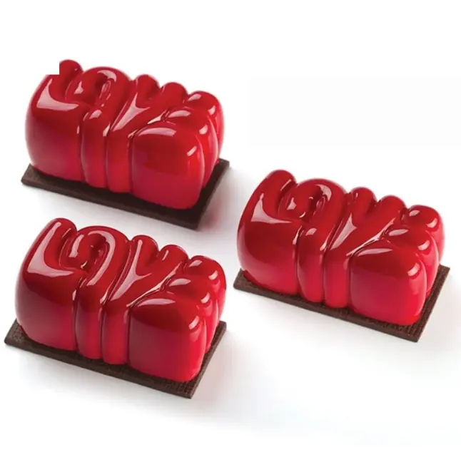 6 cavity Love Silicone Mould for mousse,baking,desserts etc