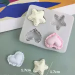 4 cavity Cute Ruffled heart and star silicone mould