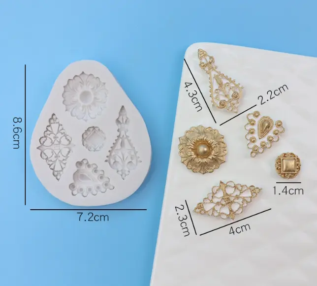 Mini jewel brooch silicone mould