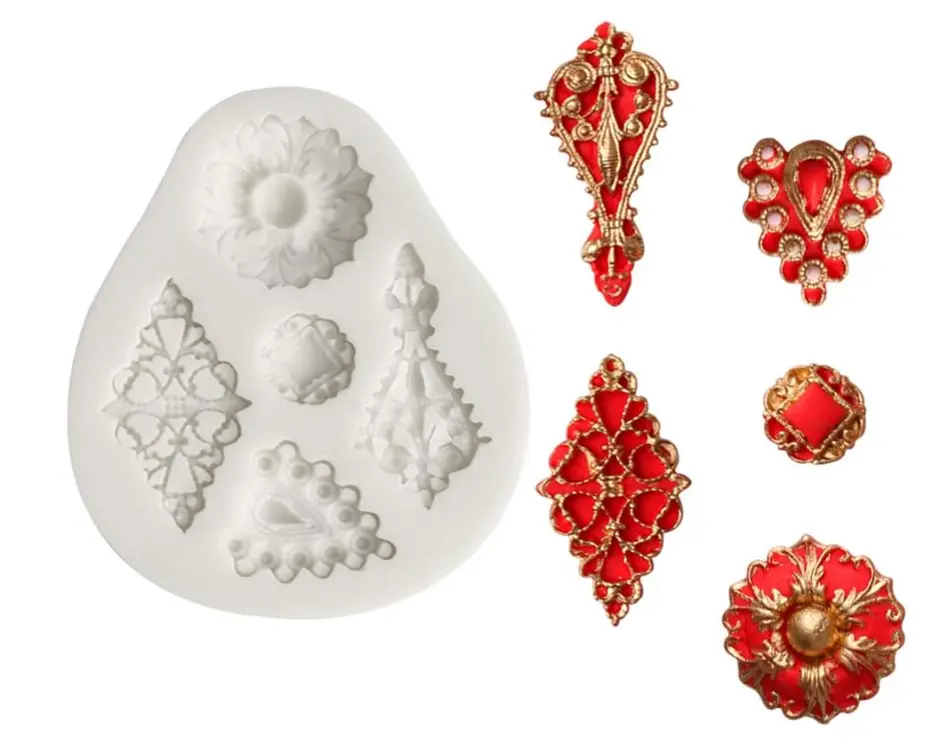Mini jewel brooch silicone mould