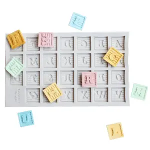 Square block alphabet Silicone Mould