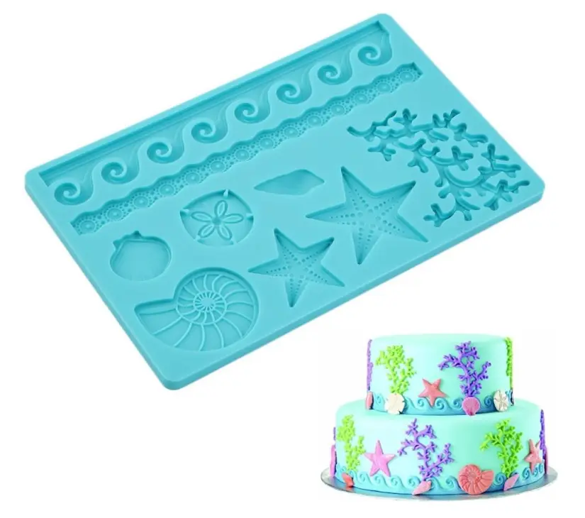 Seaweed Seashell Coral Starfish Silicone mould