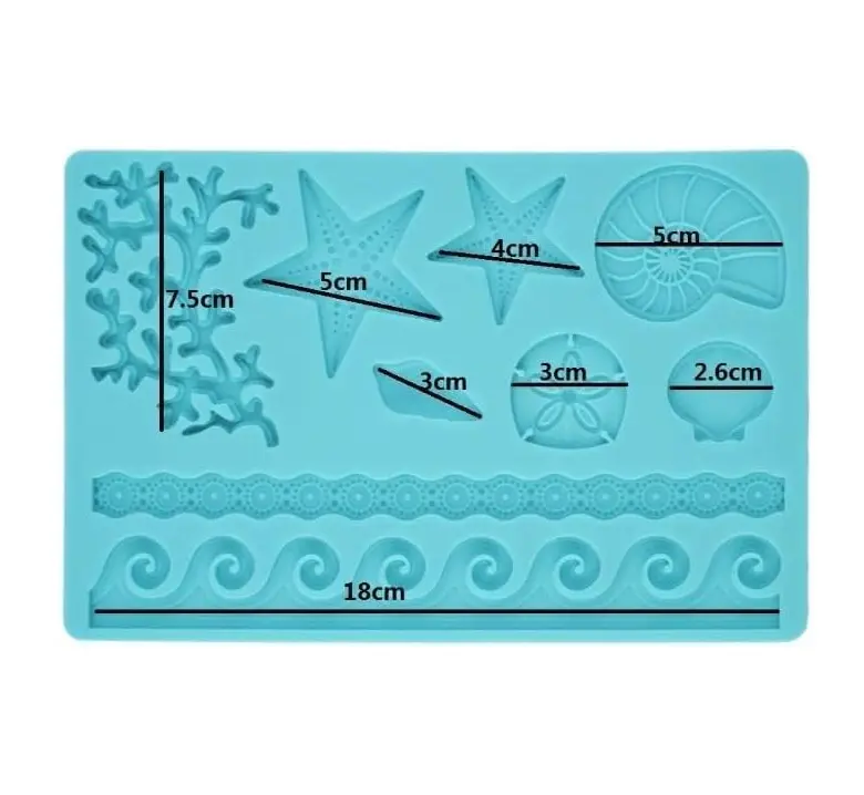 Seaweed Seashell Coral Starfish Silicone mould