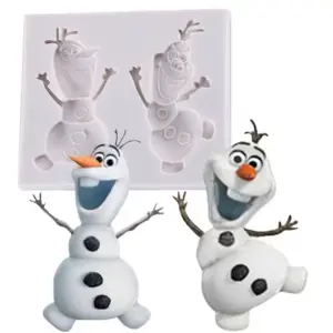 2 cavity Cute Snow Man Christmas Mould