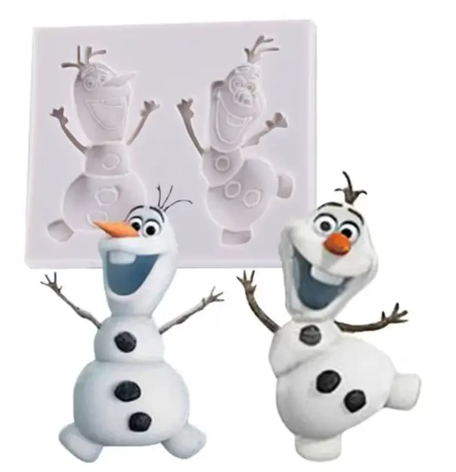 2 cavity Cute Snow Man Christmas Mould