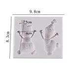 2 cavity Cute Snow Man Christmas Mould