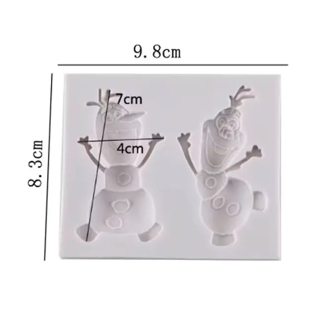 2 cavity Cute Snow Man Christmas Mould