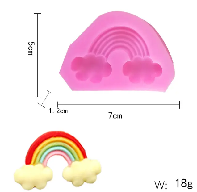 3D small Cloud rainbow Silicone mould