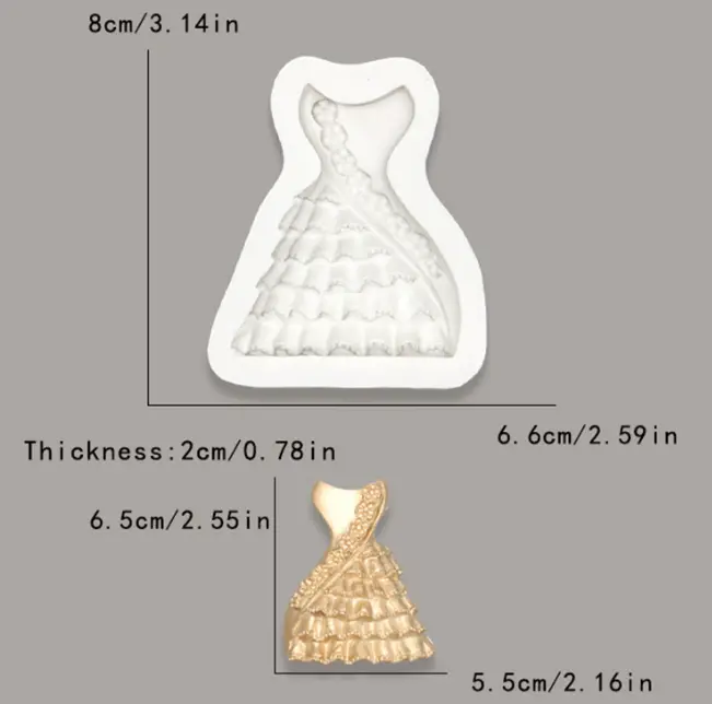 Wedding Dress Silicone Mould style 3