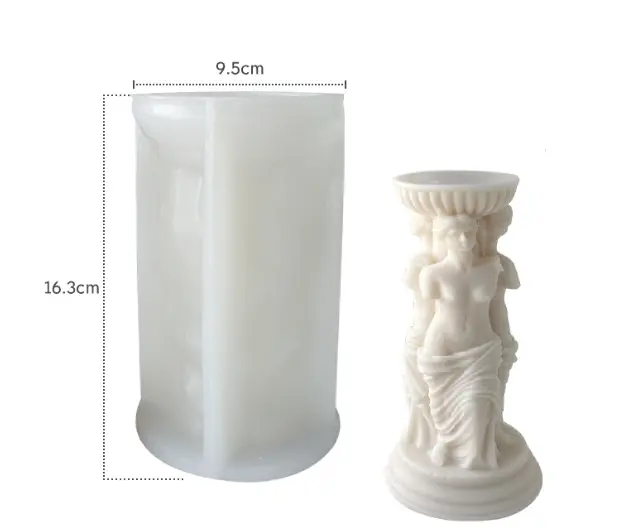 Roman column 3 sided human body Silicone Candle Mould