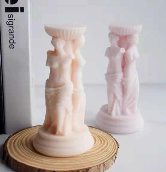 Roman column 3 sided human body Silicone Candle Mould