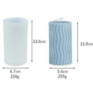 Wavy wave shaped silicone candle mould