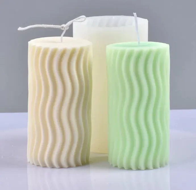 Wavy wave shaped silicone candle mould