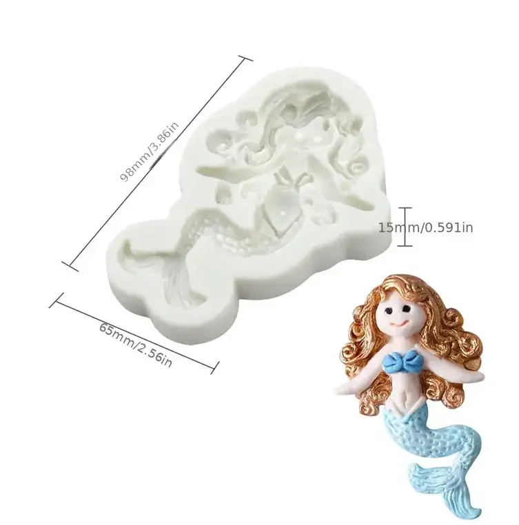 Cute 3D Mermaid silicone mould