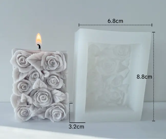 3D Rose Candle / soap / chocolate Flowers Silicone Mould