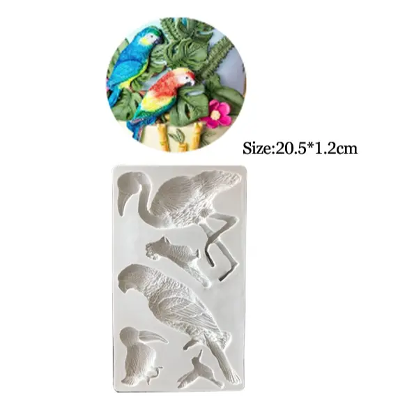 Tropical Birds Flamingo Parrot Silicone mould