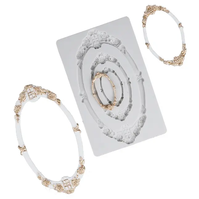 3 in 1 Plaque Mirror Frame Silicone Mould
