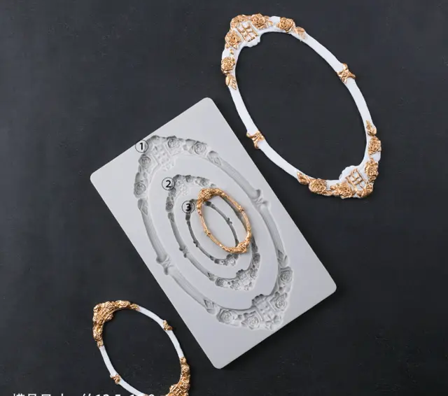 3 in 1 Plaque Mirror Frame Silicone Mould