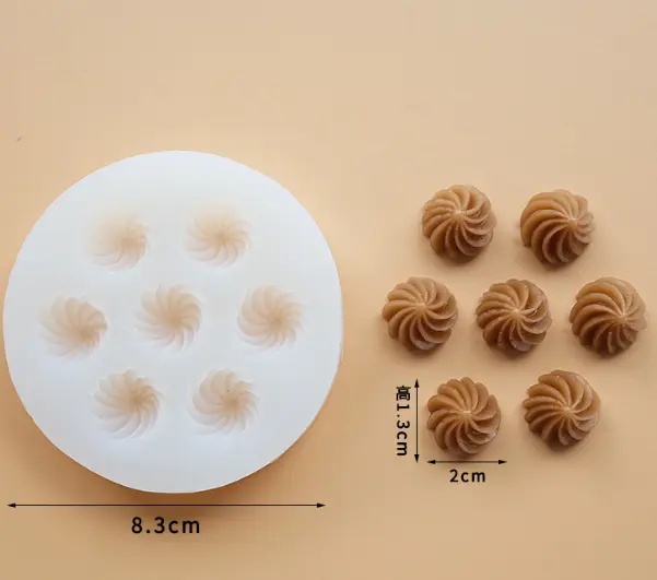 2 pcs Cone and swirl silicone mould