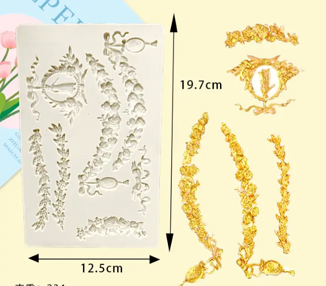 European Retro Style Drape Pattern Silicone mould