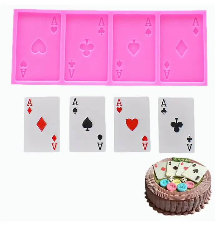 4 Aces Playing Cards poker cards silicone mould