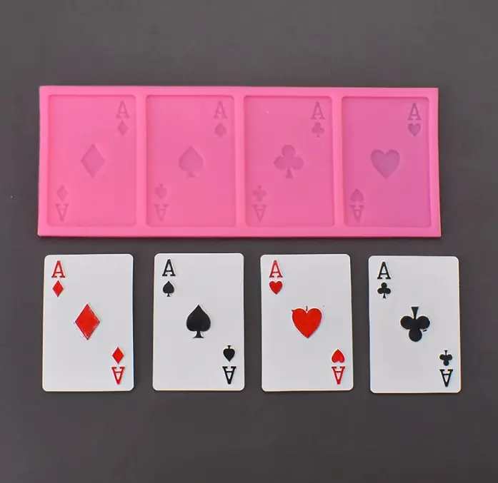 4 Aces Playing Cards poker cards silicone mould