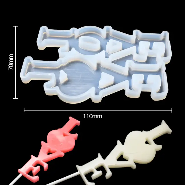 2 Cavity Large love silicone mould