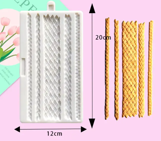 Knit Rope border thick and thin sizes silicone mould