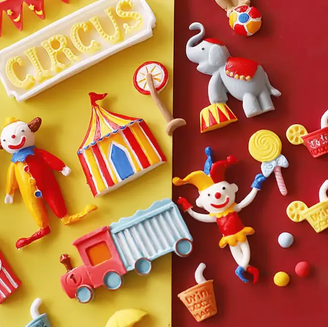 Circus Clown Elephant theme silicone mould