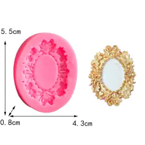 1 Cavity oval Mirror Frame Silicone Mould