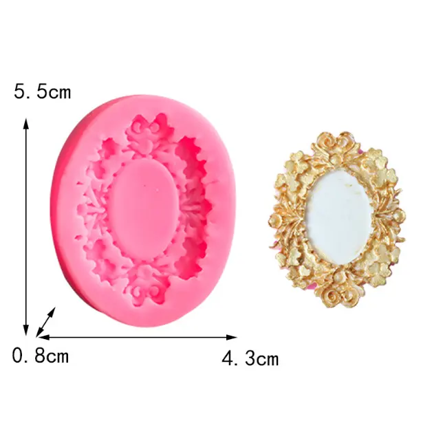 1 Cavity oval Mirror Frame Silicone Mould
