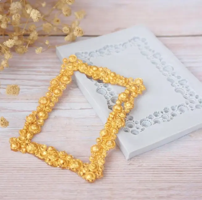 Large Rectangle beaded frame silicone mould